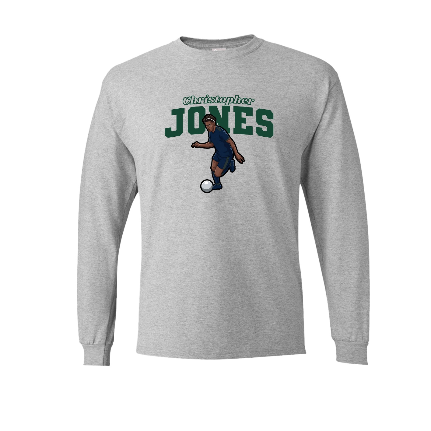 Long Sleeve Tee — Name Arch in Grey
