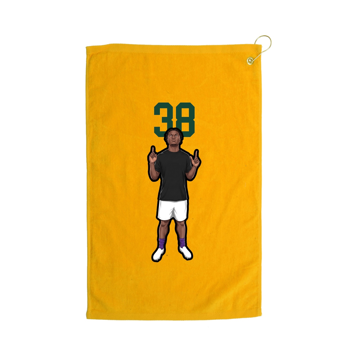 Golf Towel — Number Top in Gold