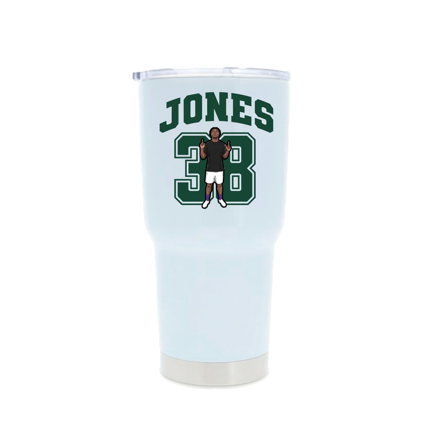 30oz Stainless Steel Tumbler — Number in White