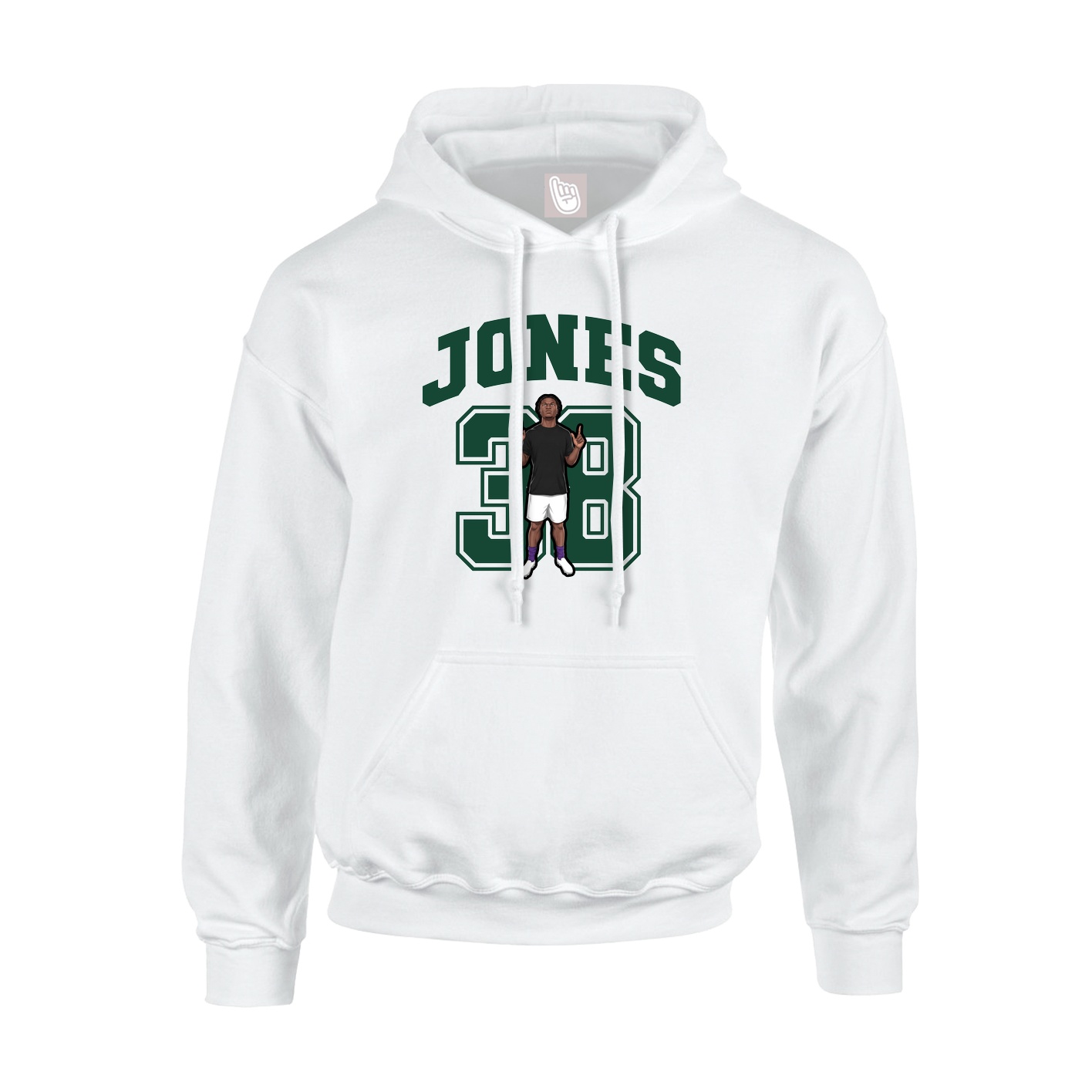 Hoodie — Number in White