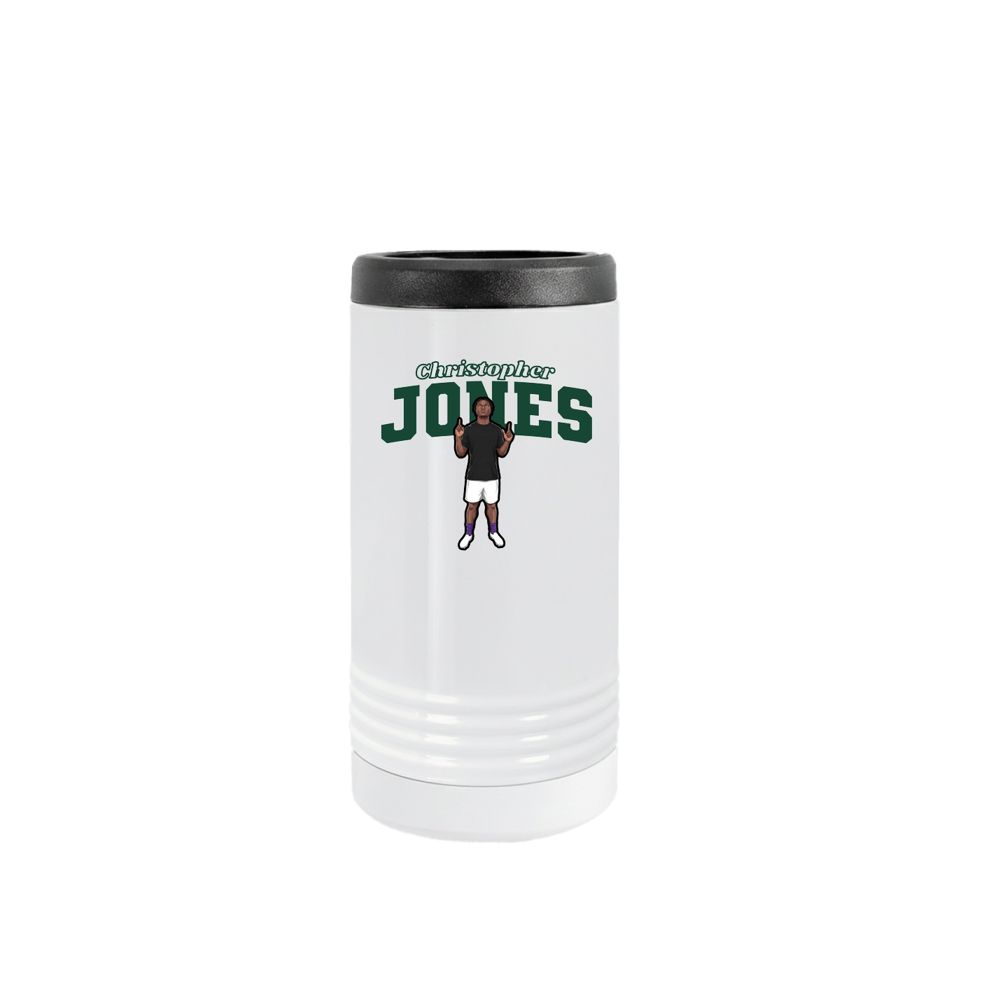 Slim Beverage Holder — Name Arch in White