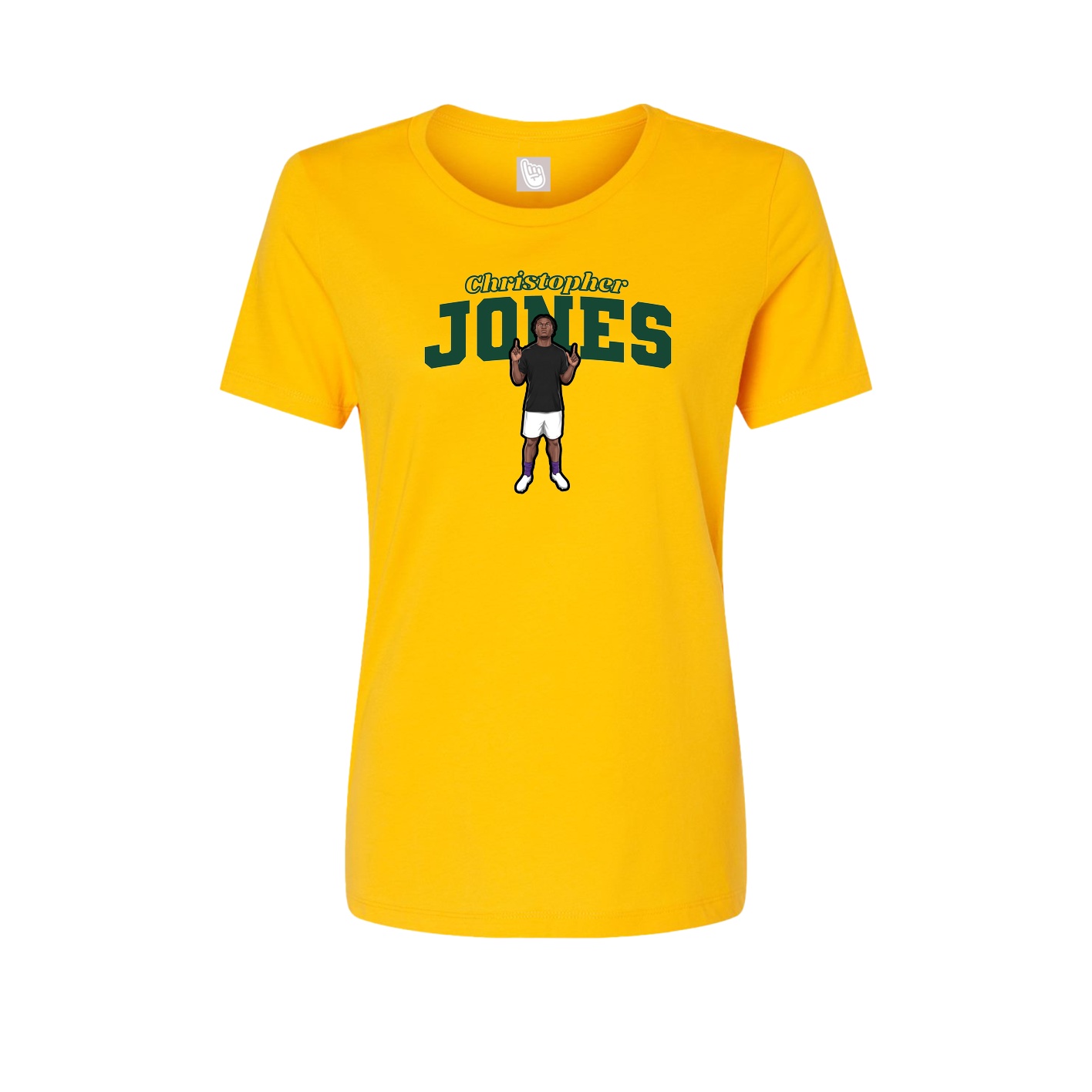 Fitted Women's Tee — Name Arch in Gold