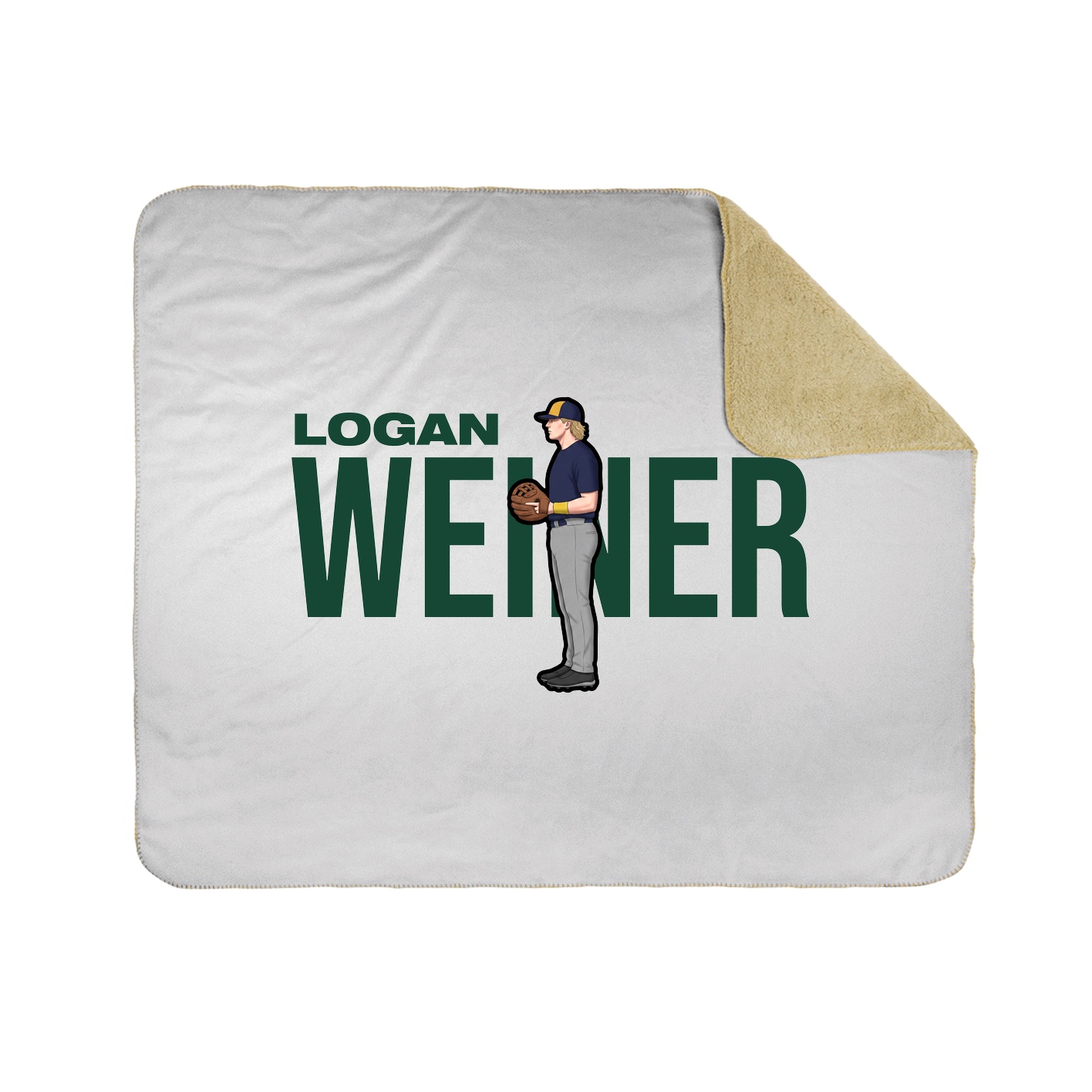 Throw Blanket — Player Name in White