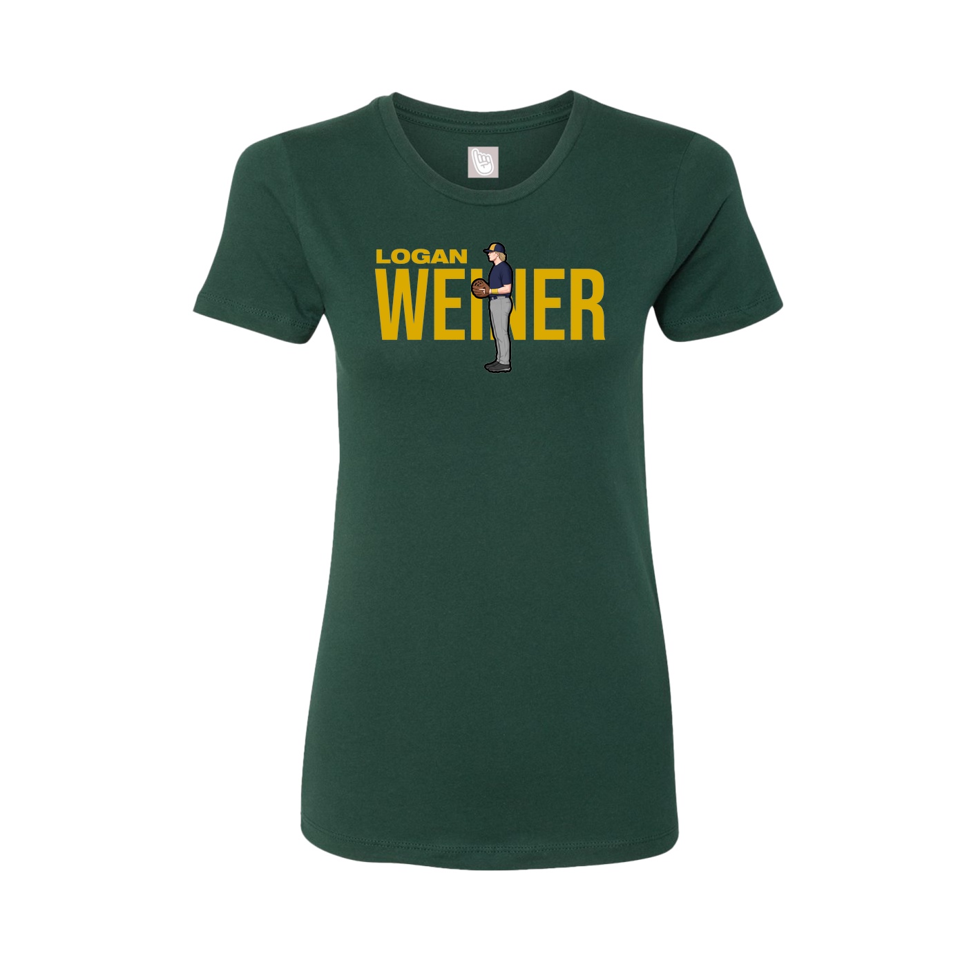 Fitted Women's Tee — Player Name in Green