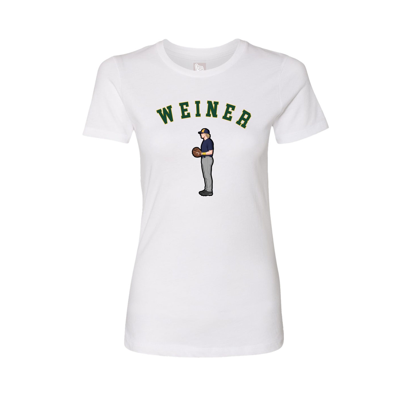 Fitted Women's Tee — Shirsey Arch in White