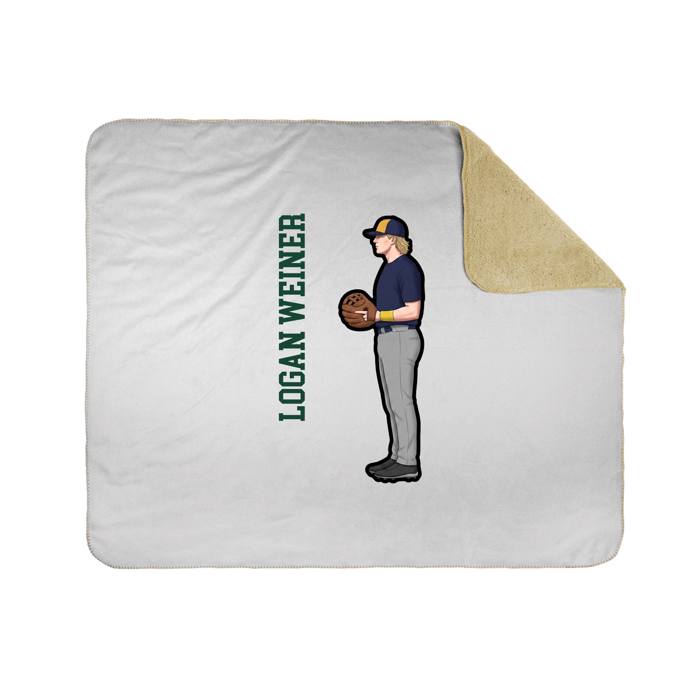 Throw Blanket — Name Vertical in White