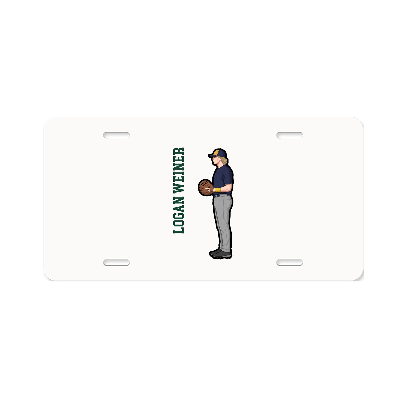 License Plate — Name Vertical in Classic