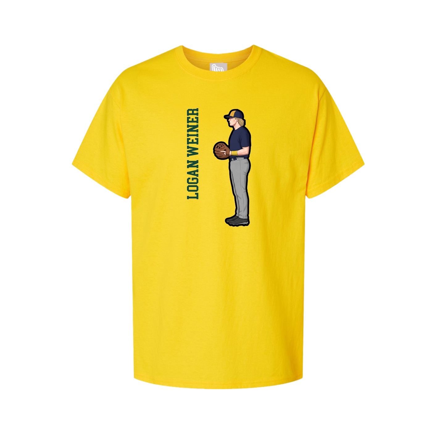 Youth Tee — Name Vertical in Gold