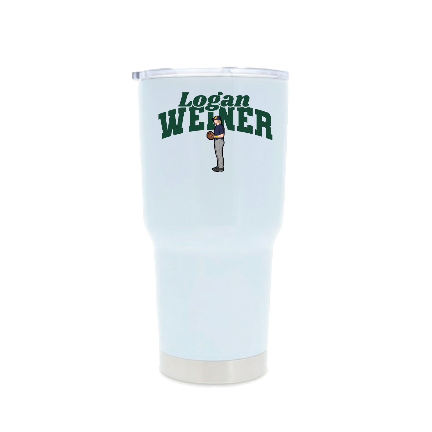 30oz Stainless Steel Tumbler — Signature Arch in White