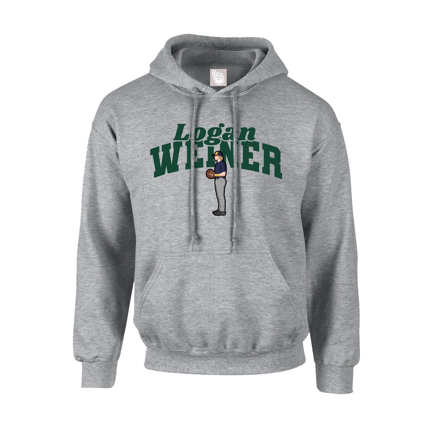 Youth Hoodie — Signature Arch in Grey
