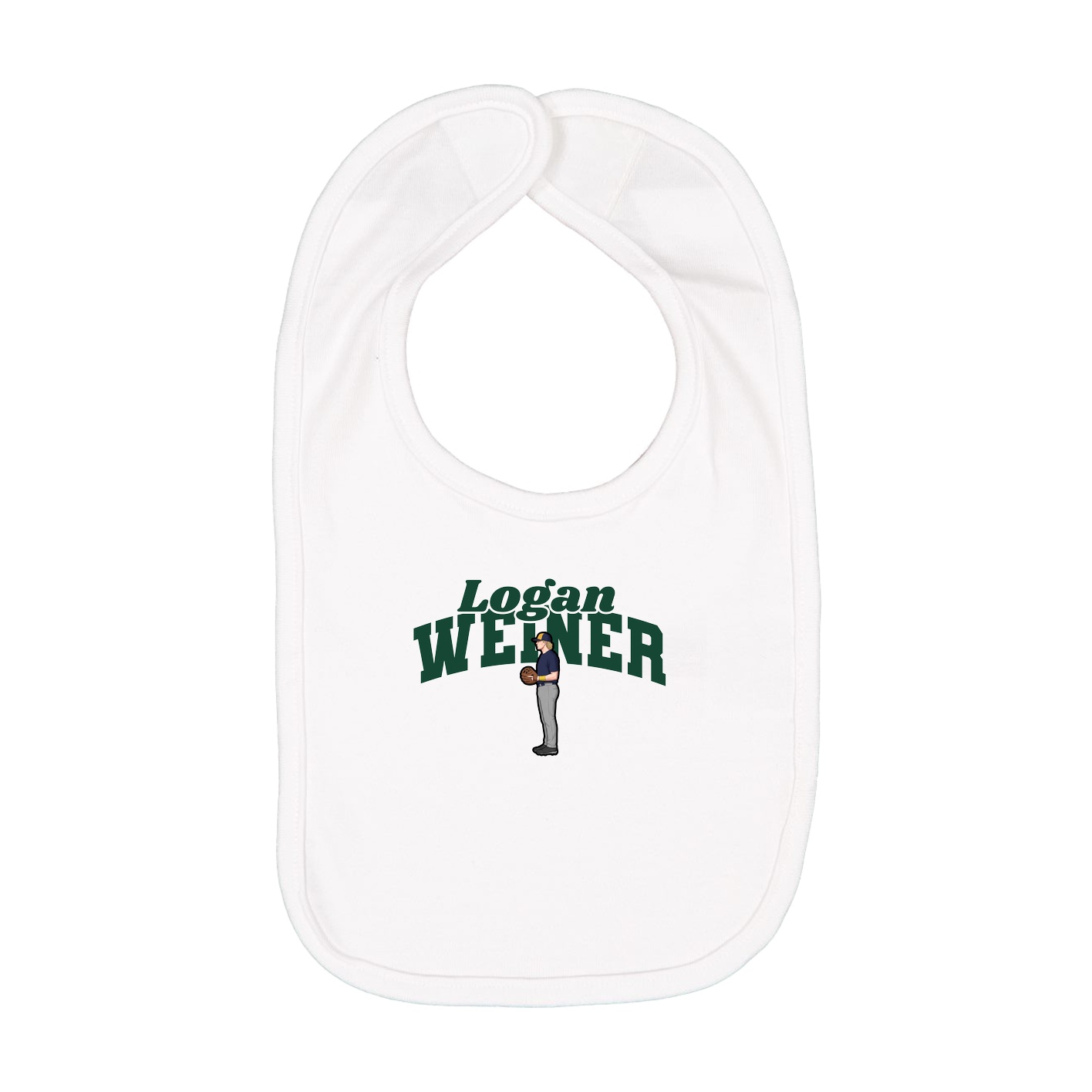 Infant Bib — Signature Arch in White