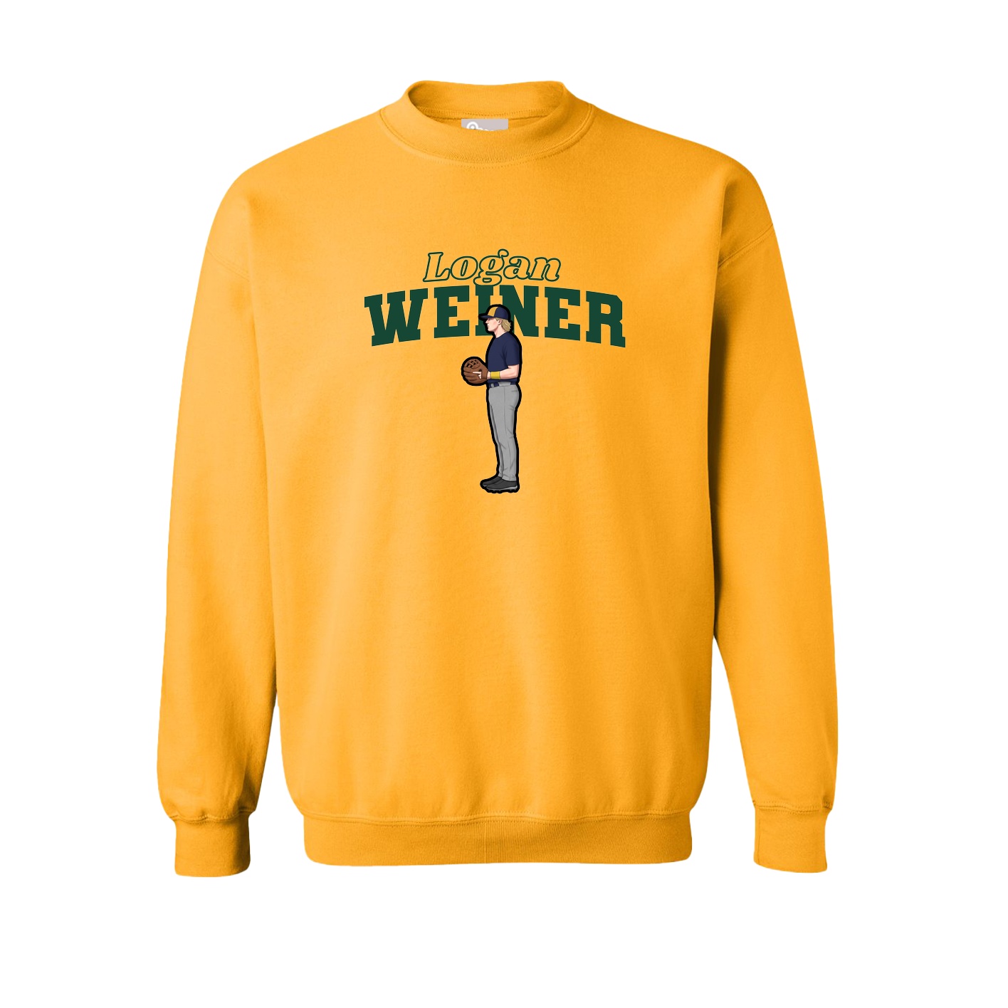 Fleece Crew — Name Arch in Gold