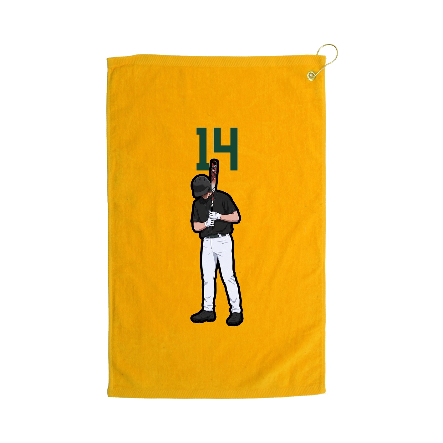 Golf Towel — Number Top in Gold
