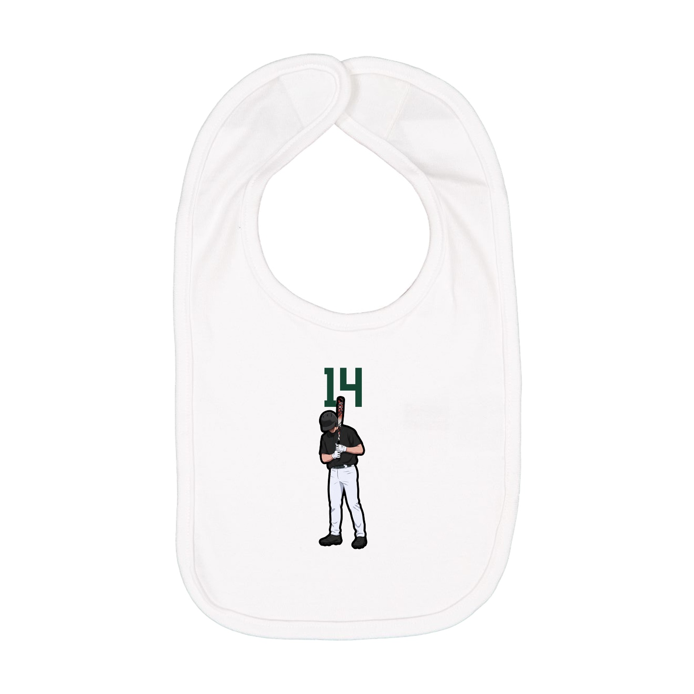 Infant Bib — Number Top in White
