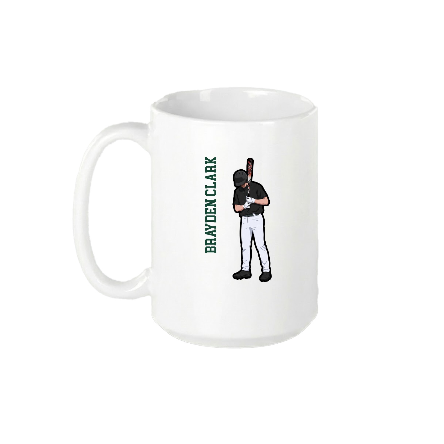 15oz Coffee Mug — Name Vertical in White