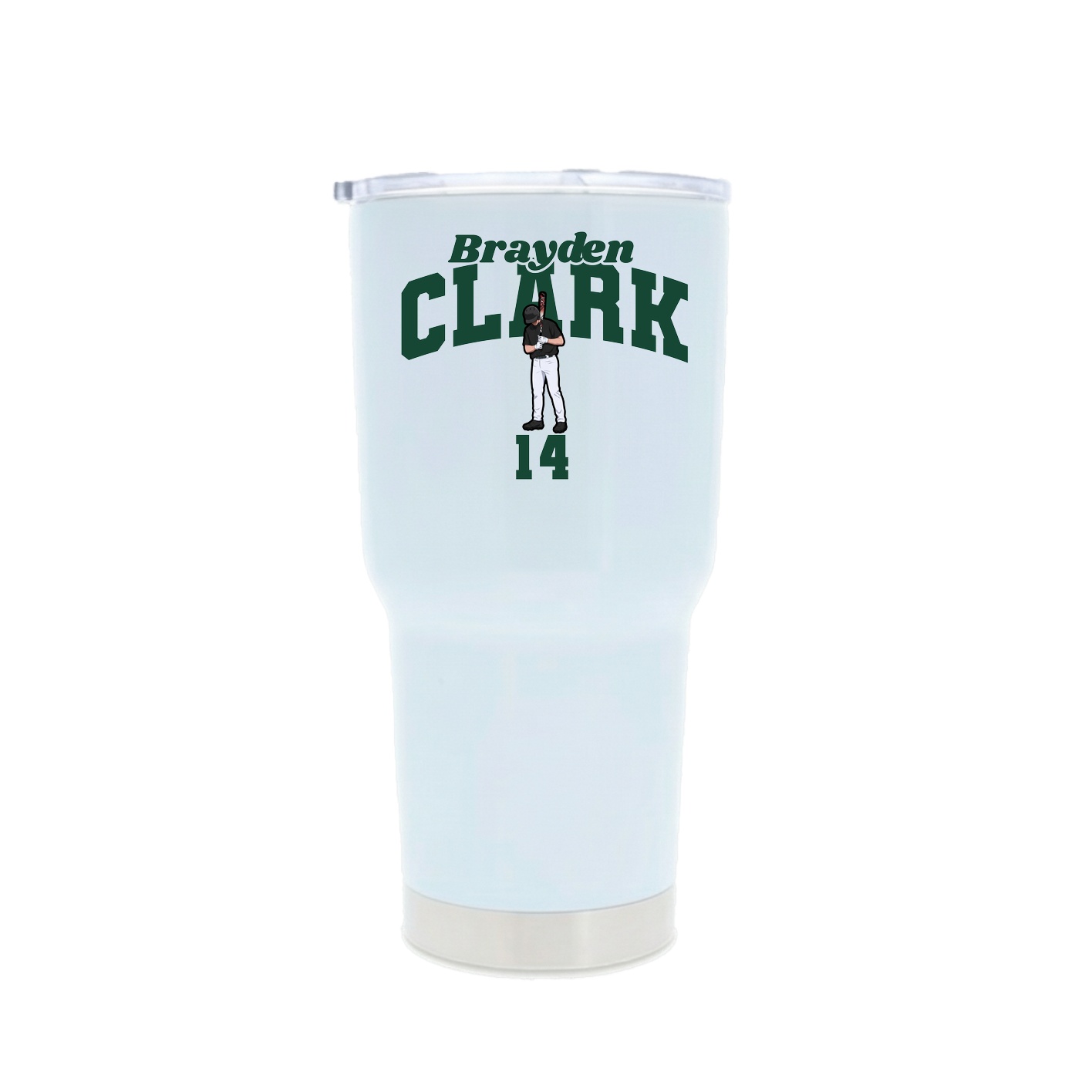 30oz Stainless Steel Tumbler — Signature Arch in White