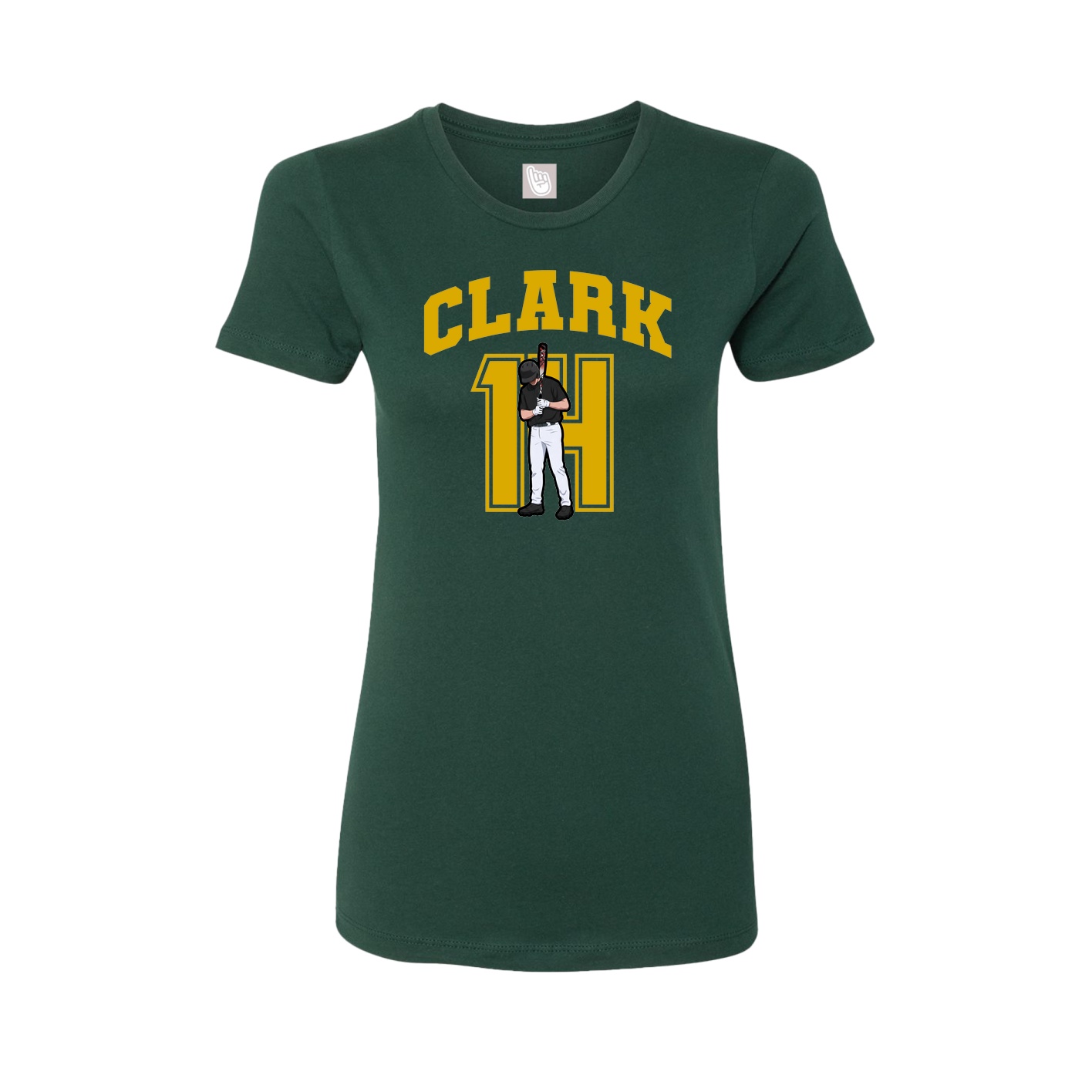 Fitted Women's Tee — Number in Green