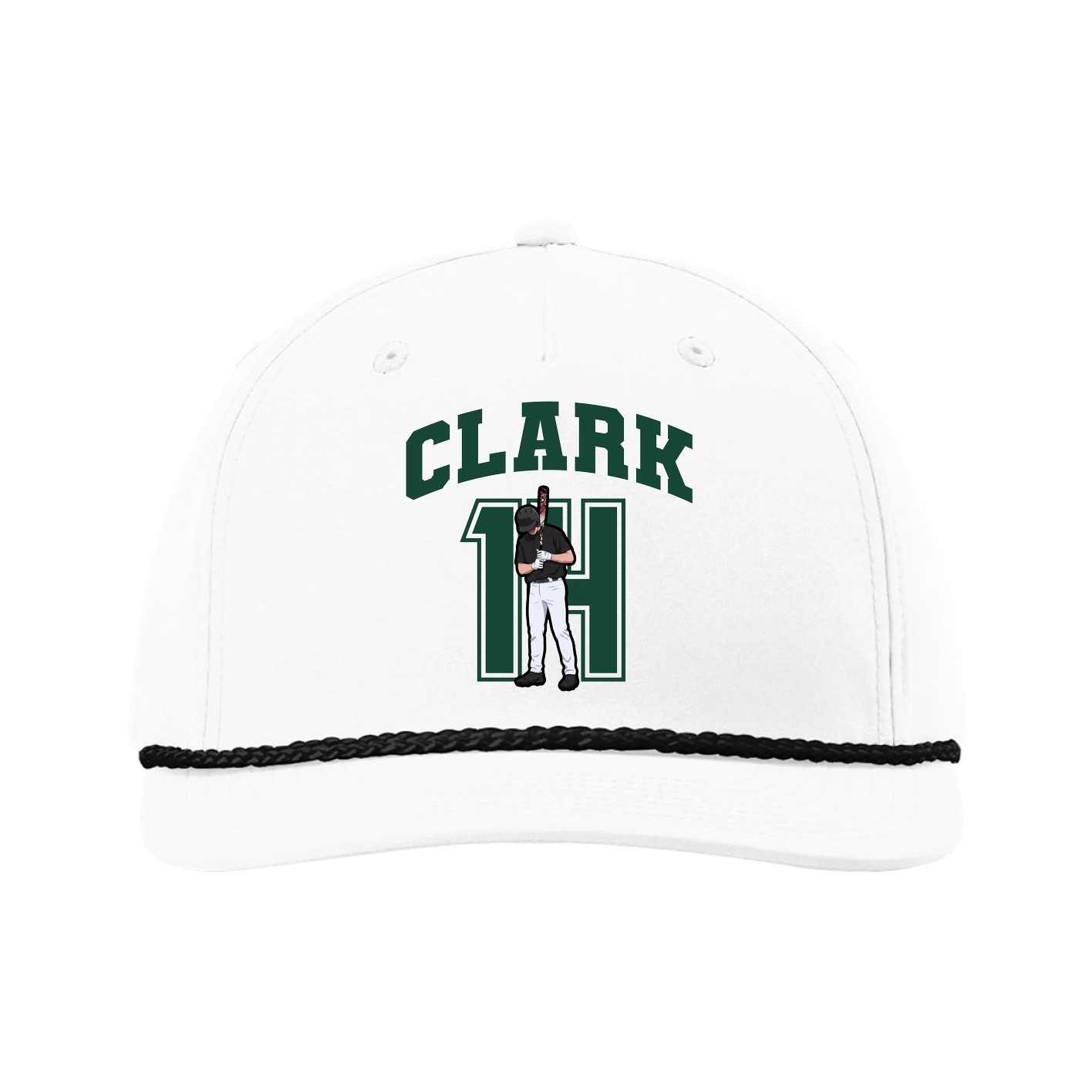 Five-Panel Classic Rope Cap — Number in White