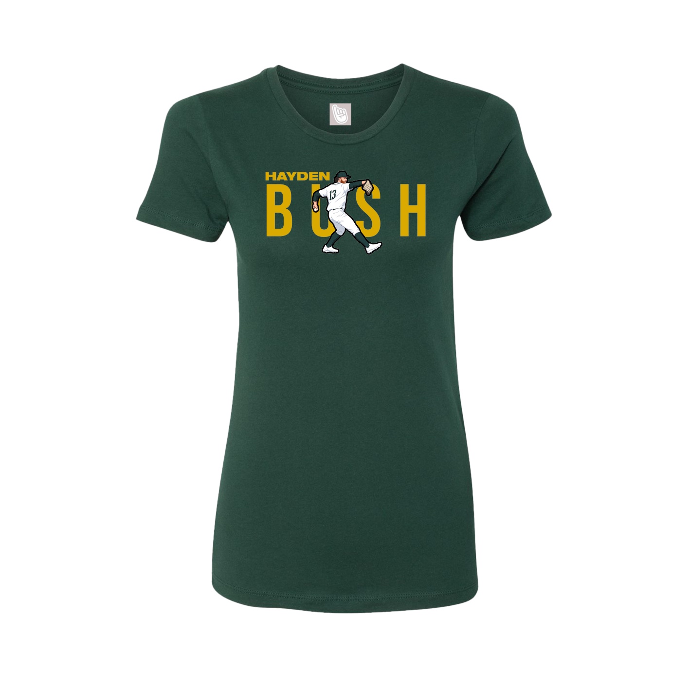 Fitted Women's Tee — Player Name in Green