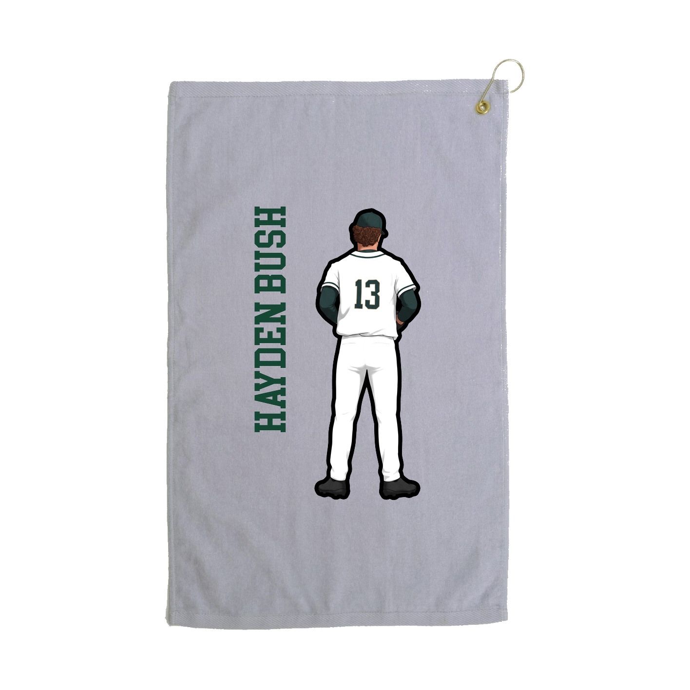 Golf Towel — Name Vertical in Grey