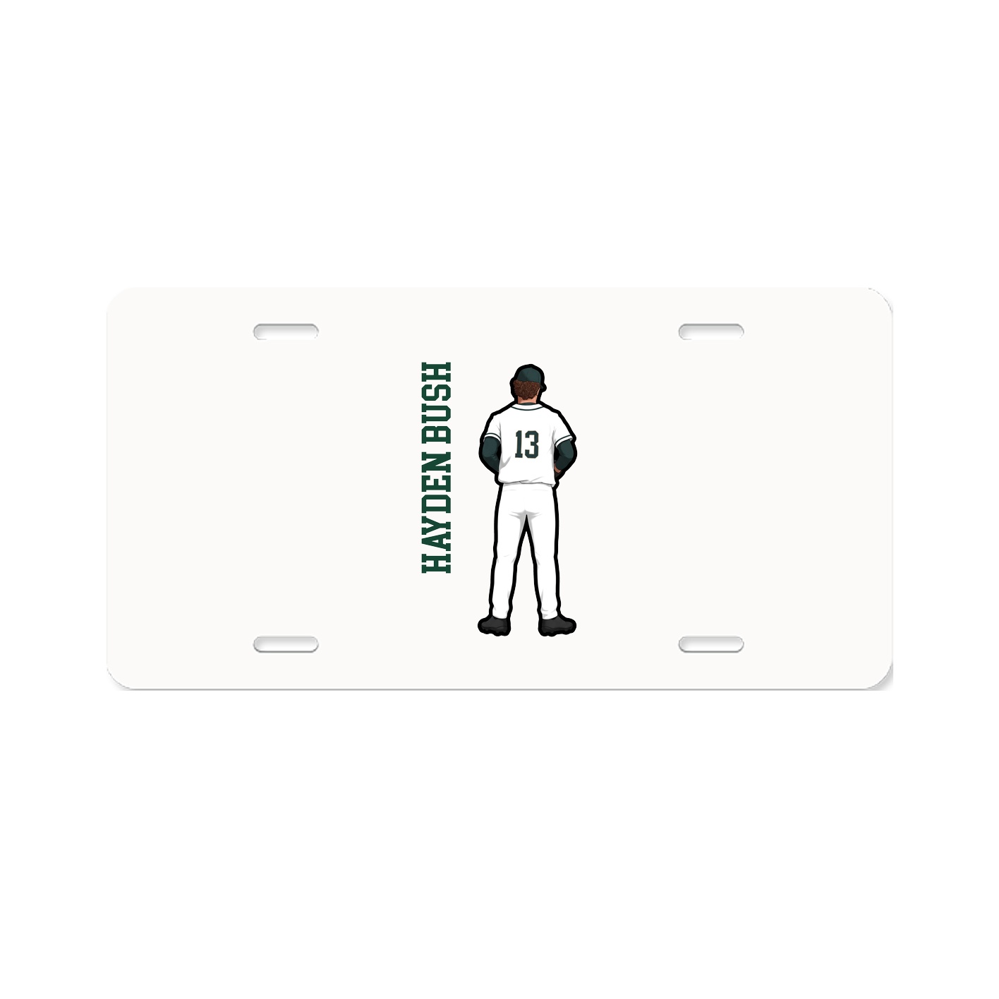 License Plate — Name Vertical in Classic