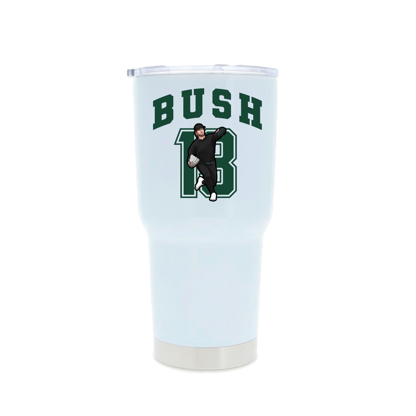 30oz Stainless Steel Tumbler — Number in White