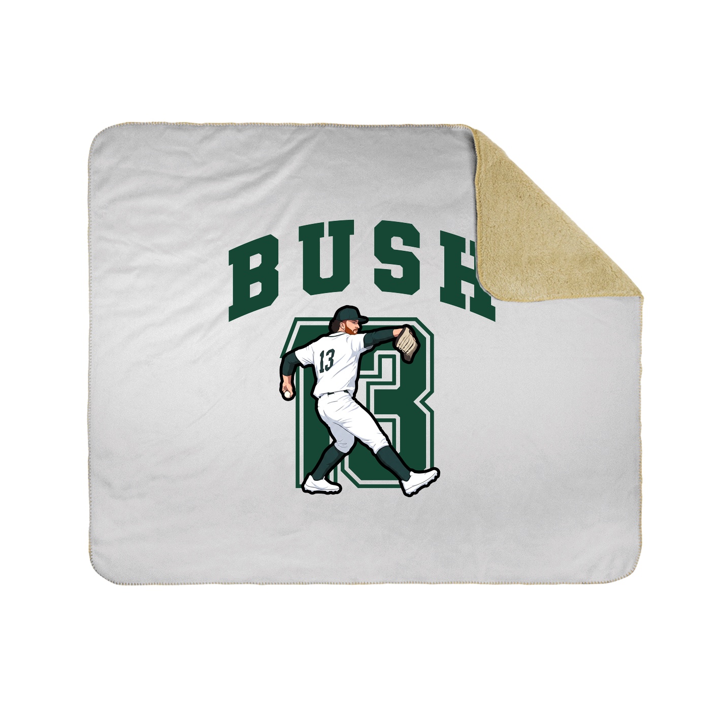 Throw Blanket — Number in White