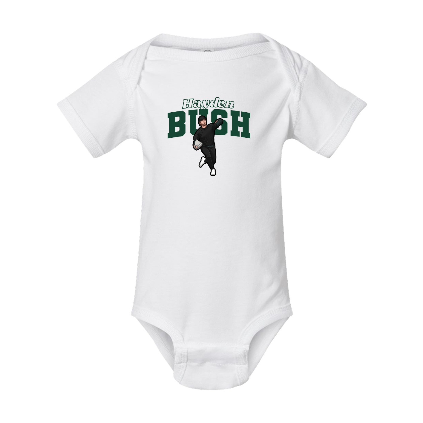 Baby Onesie — Name Arch in White