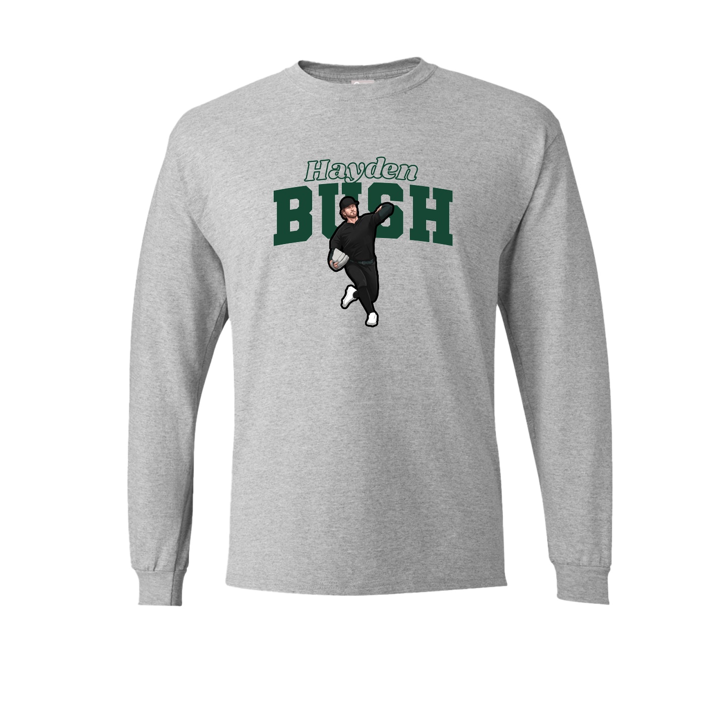 Long Sleeve Tee — Name Arch in Grey