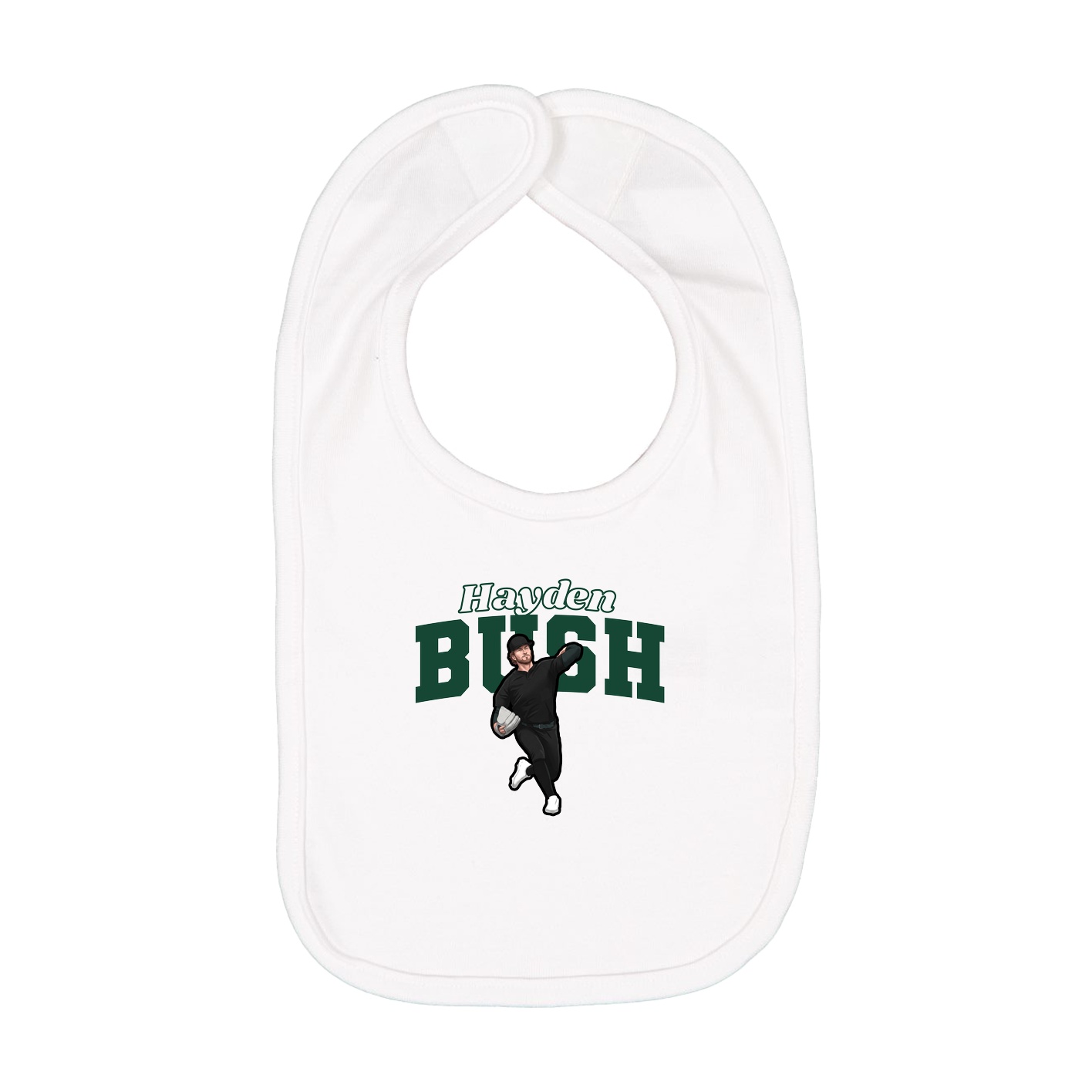 Infant Bib — Name Arch in White