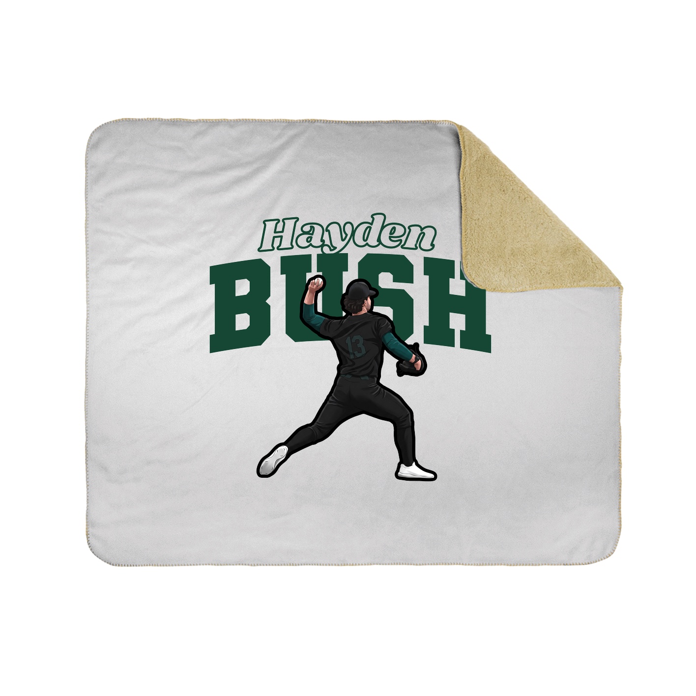 Throw Blanket — Name Arch in White