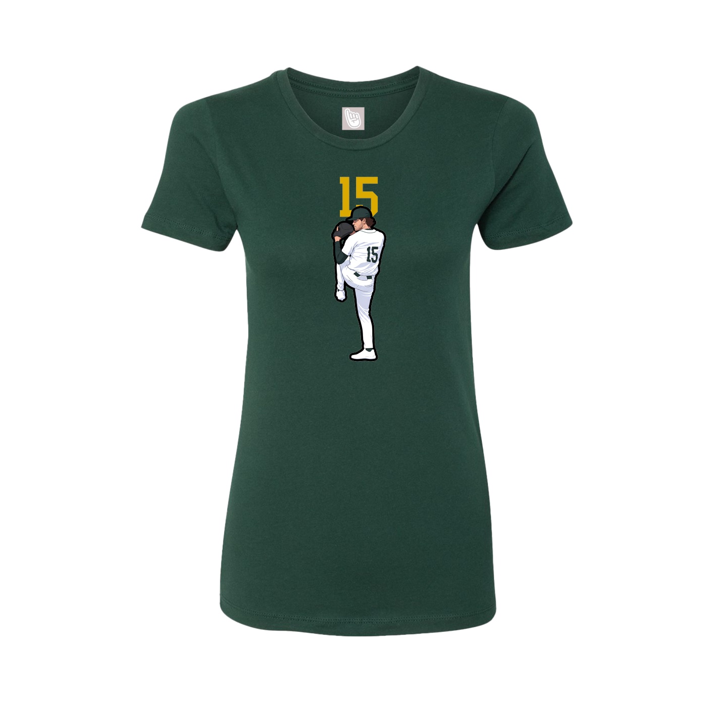 Fitted Women's Tee — Number Top in Green