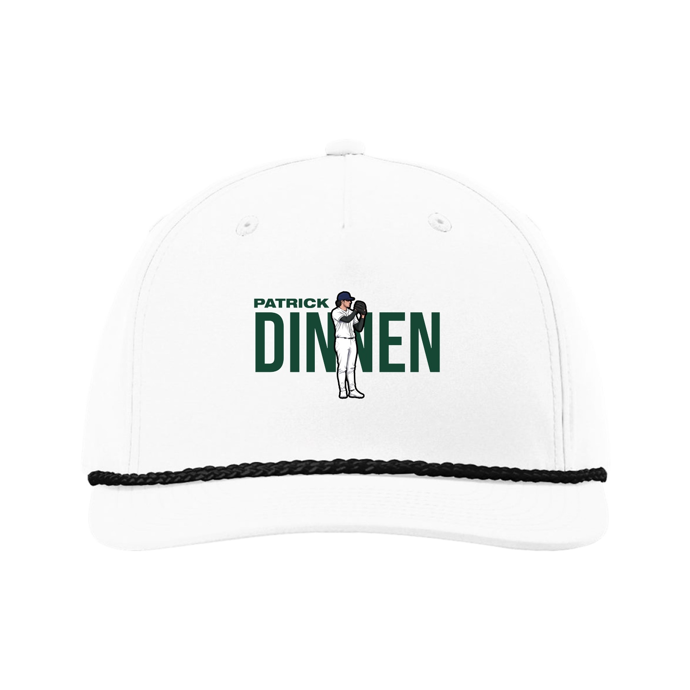 Five-Panel Classic Rope Cap — Player Name in White