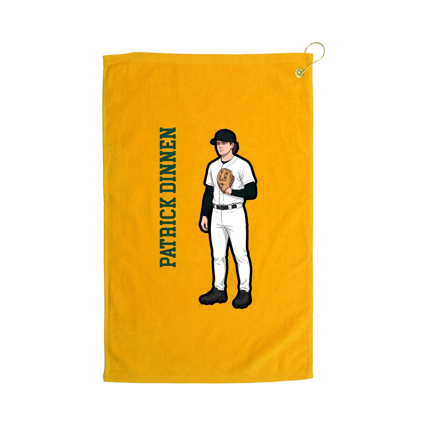 Golf Towel — Name Vertical in Gold