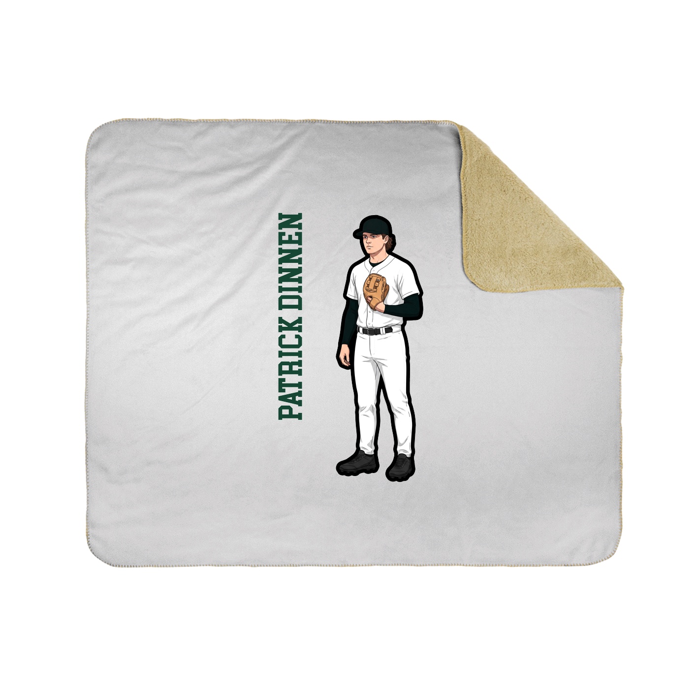 Throw Blanket — Name Vertical in White