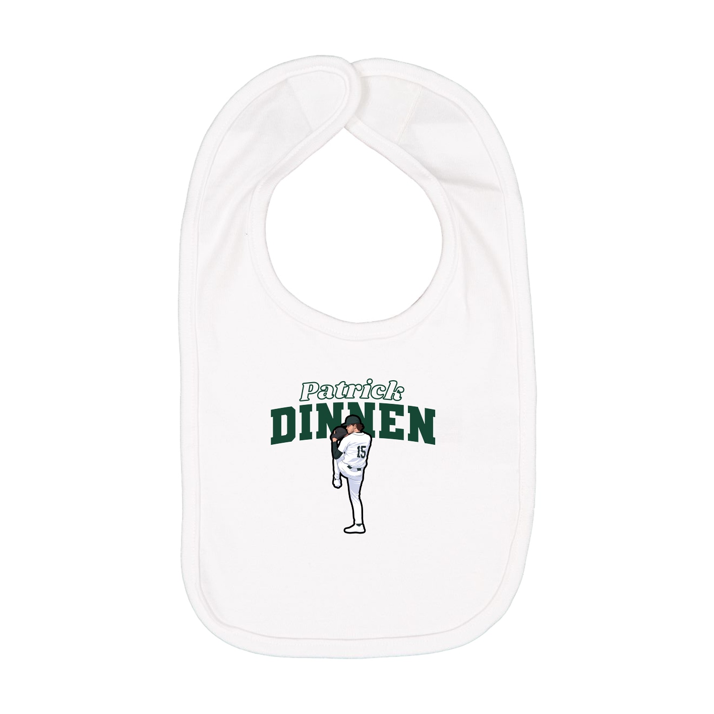 Infant Bib — Name Arch in White