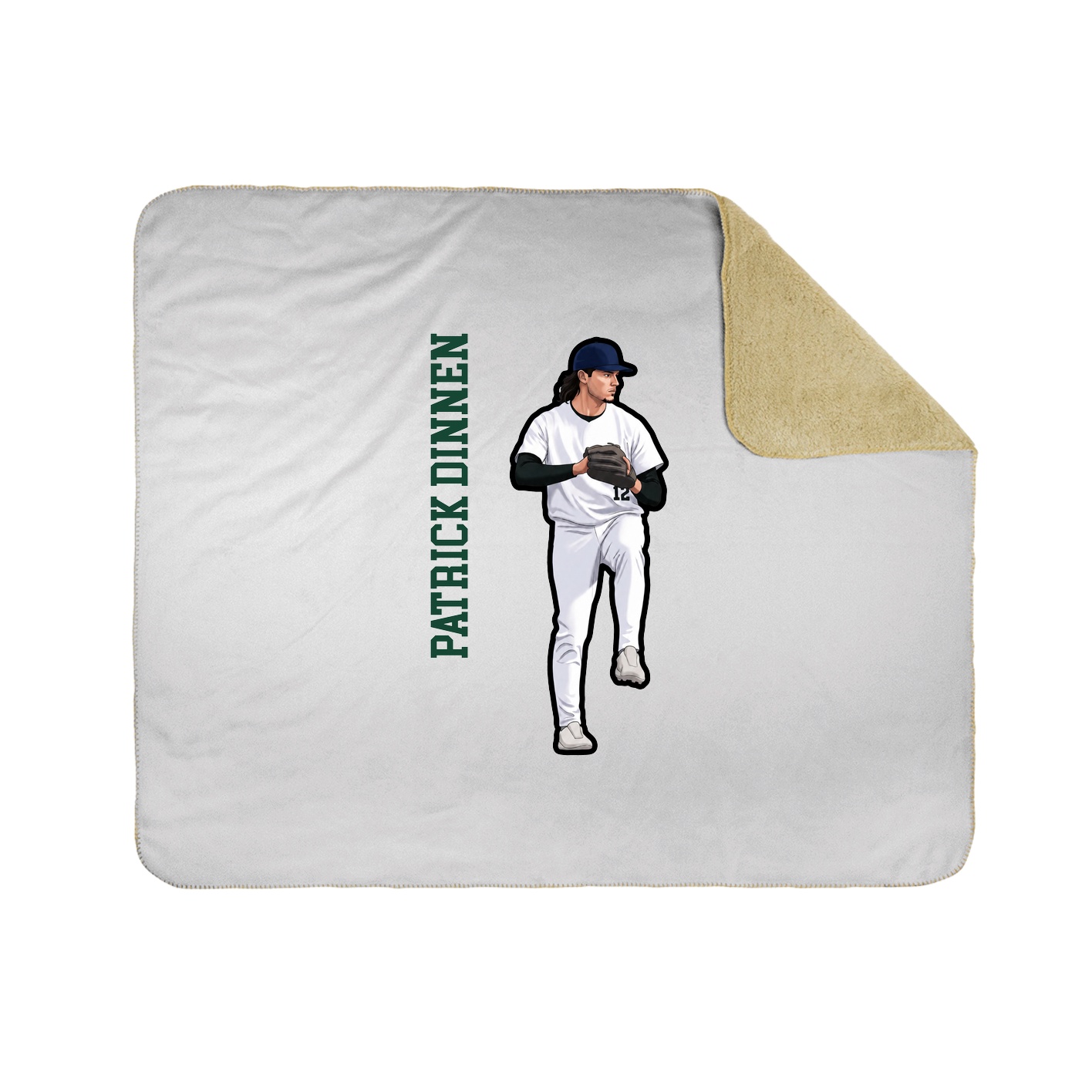 Throw Blanket — Name Vertical in White