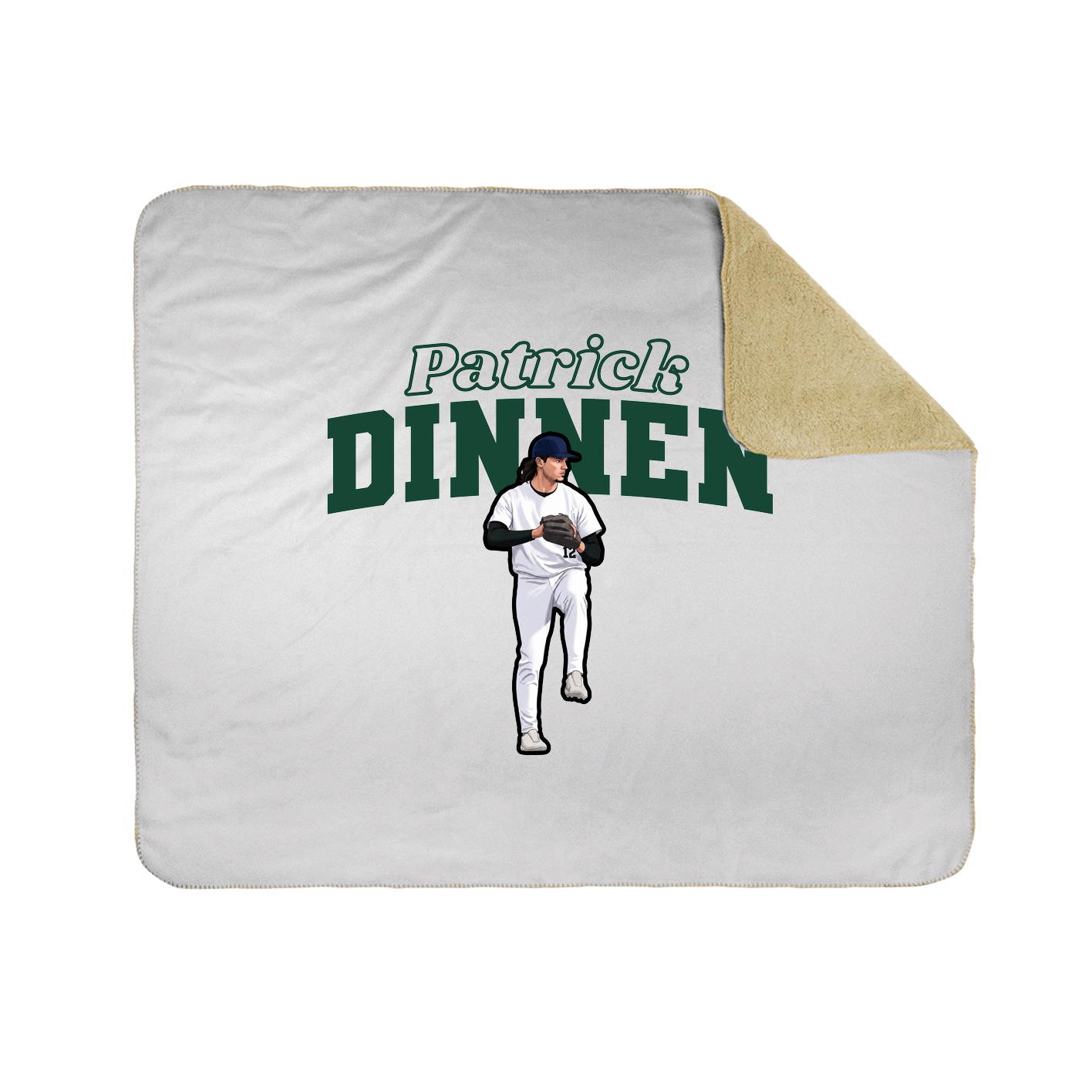 Throw Blanket — Name Arch in White