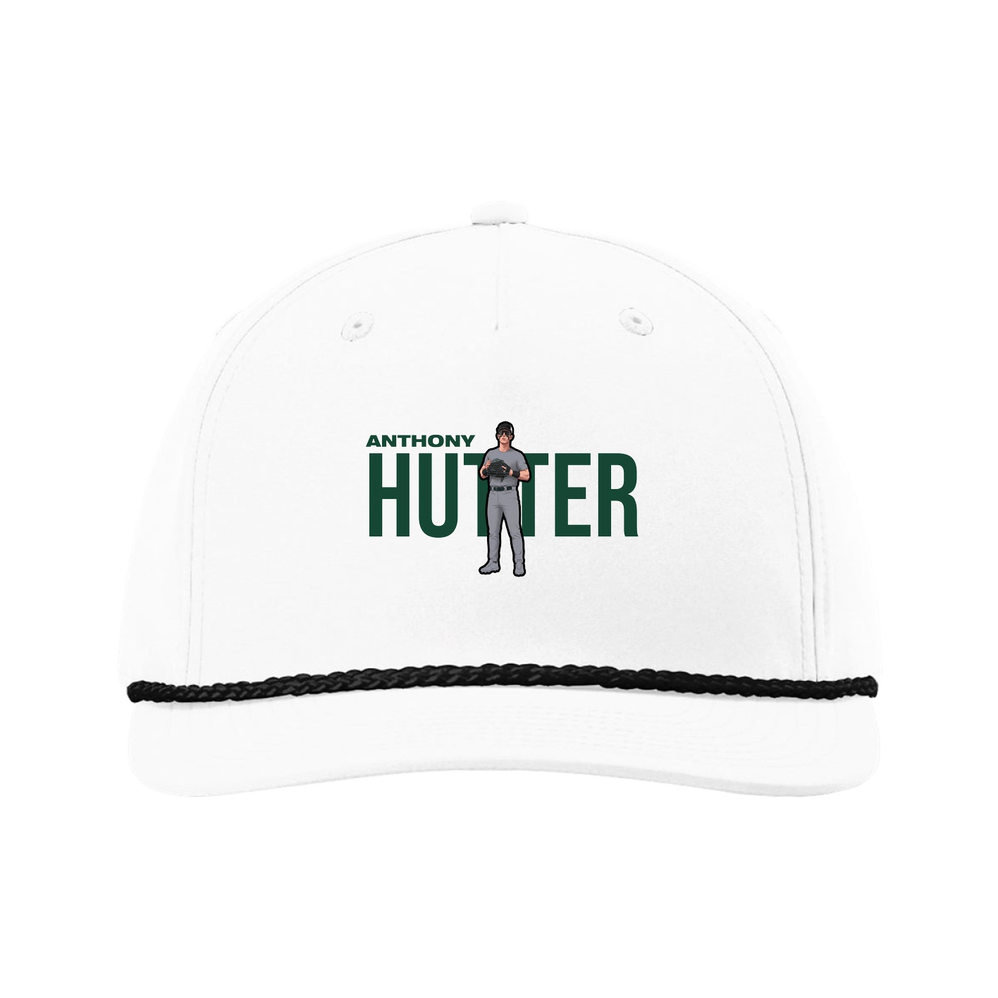 Five-Panel Classic Rope Cap — Player Name in White