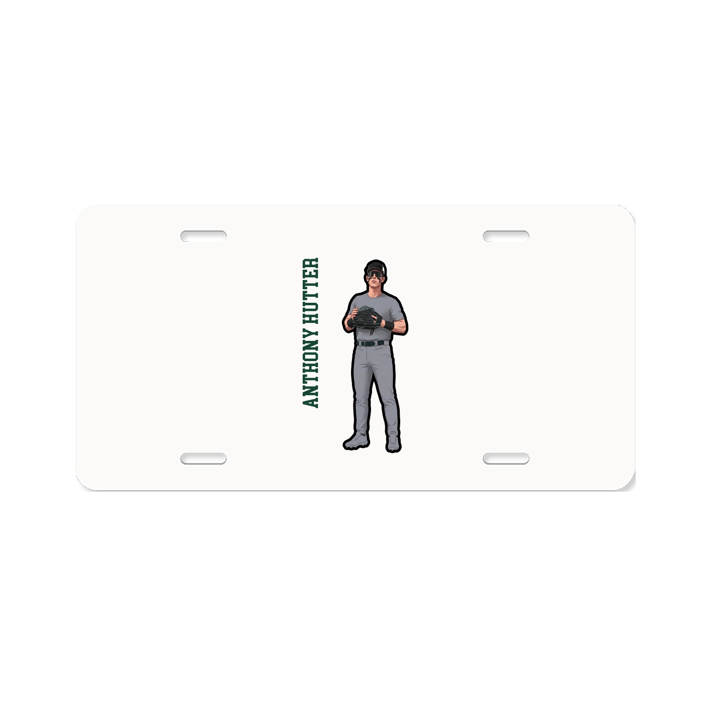 License Plate — Name Vertical in Classic