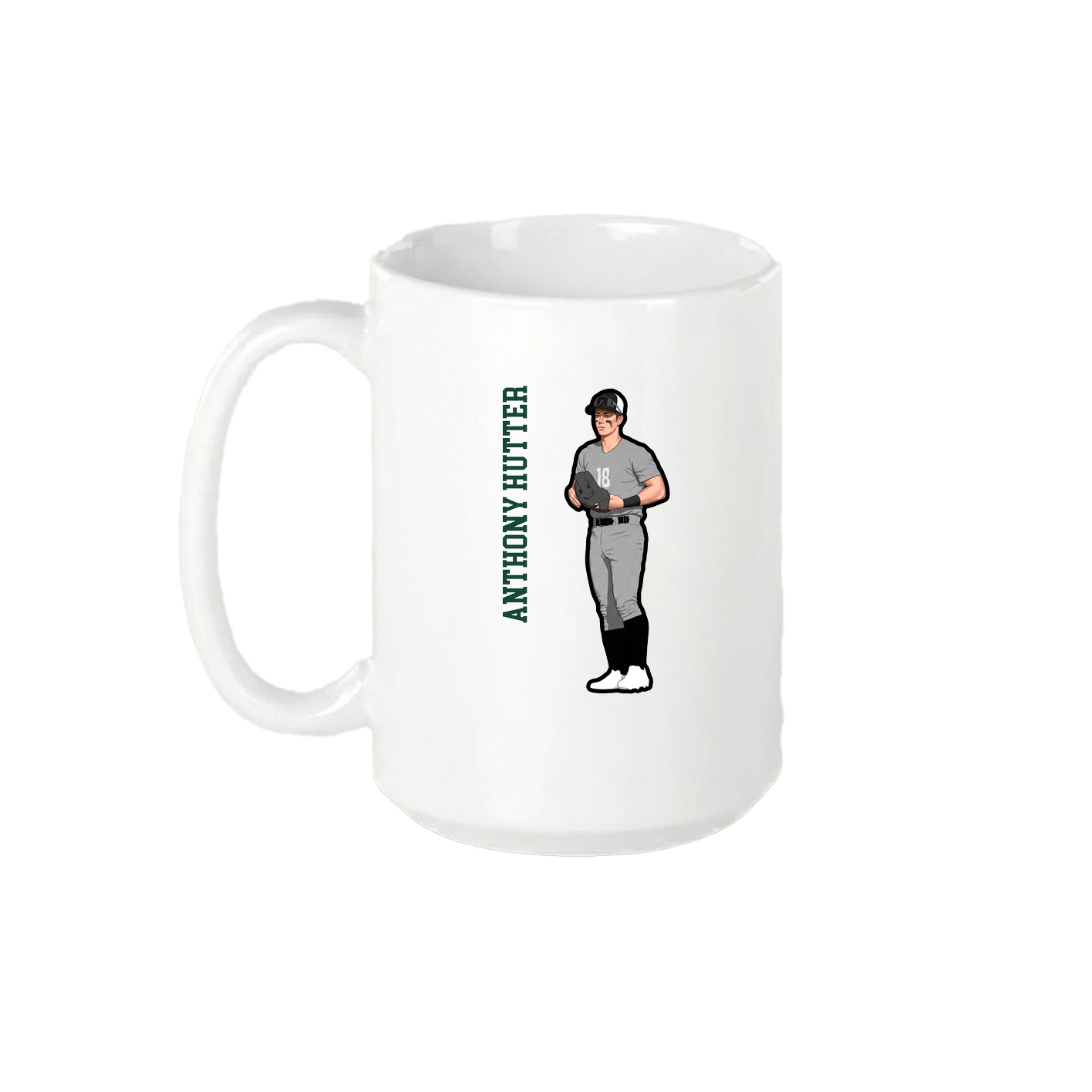 15oz Coffee Mug — Name Vertical in White
