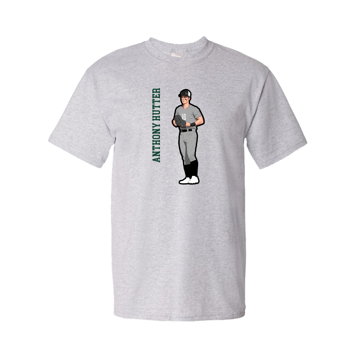 Tee — Name Vertical in Grey