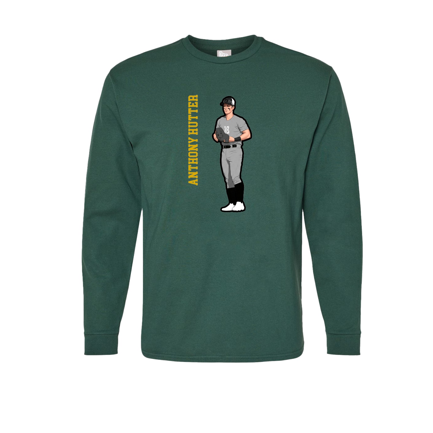 Long Sleeve Tee — Name Vertical in Green