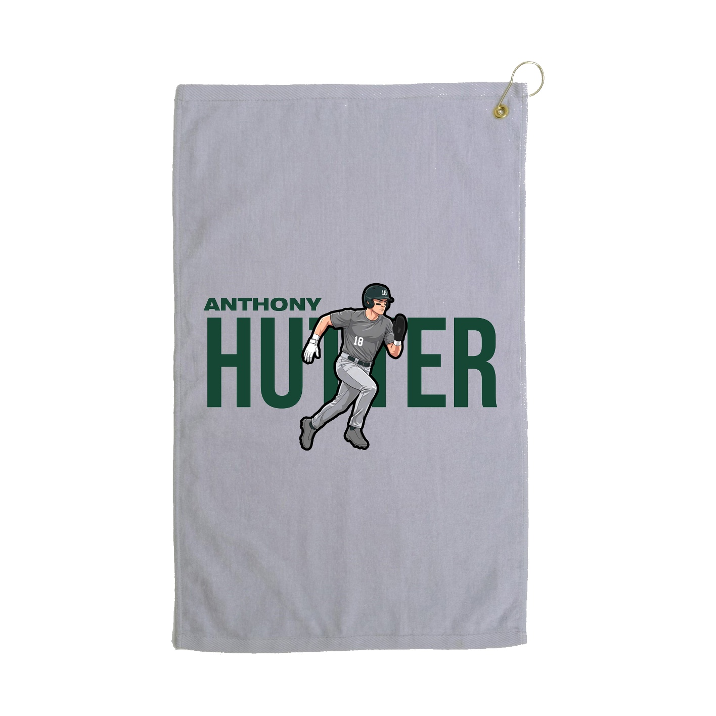 Golf Towel — Player Name in Grey
