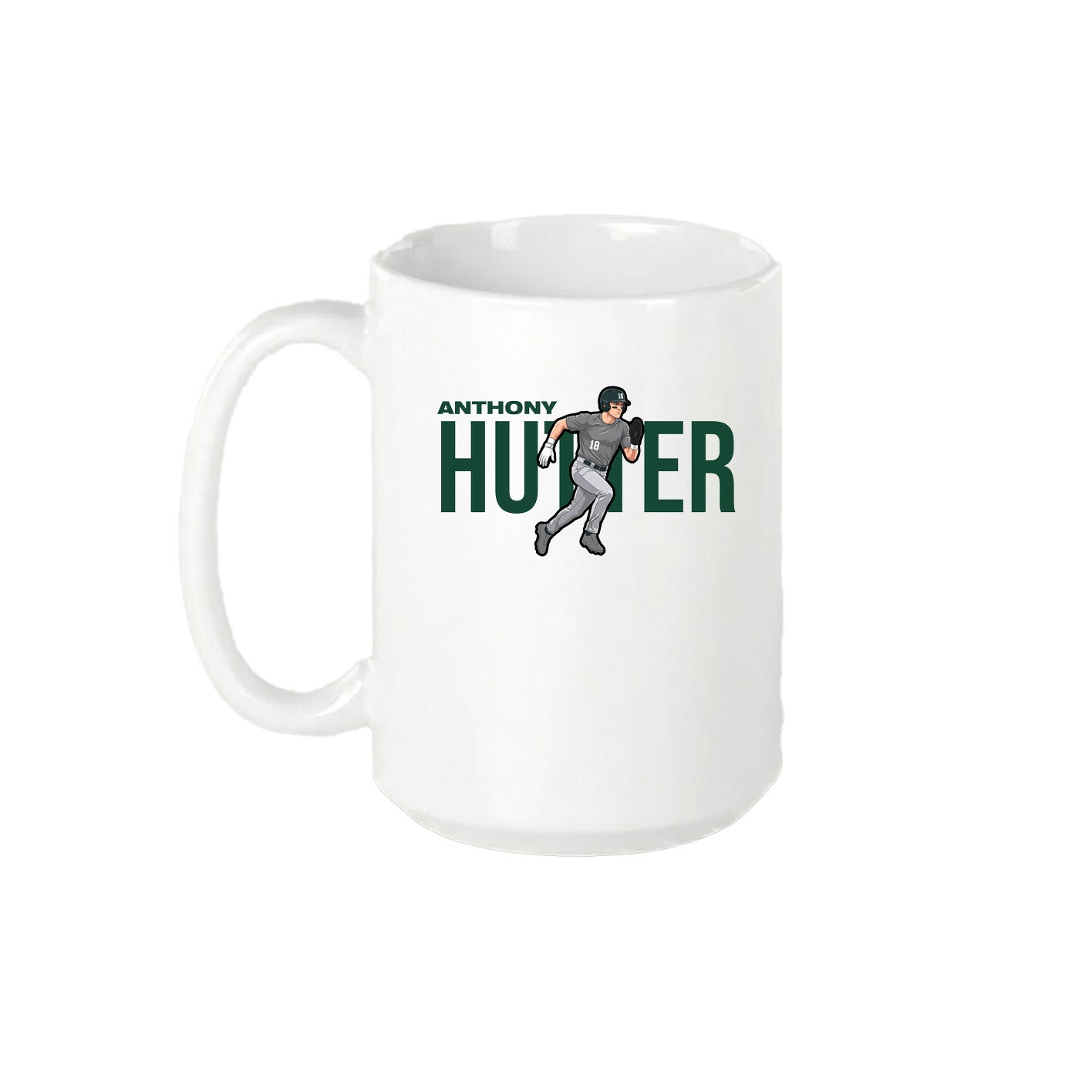 15oz Coffee Mug — Player Name in White