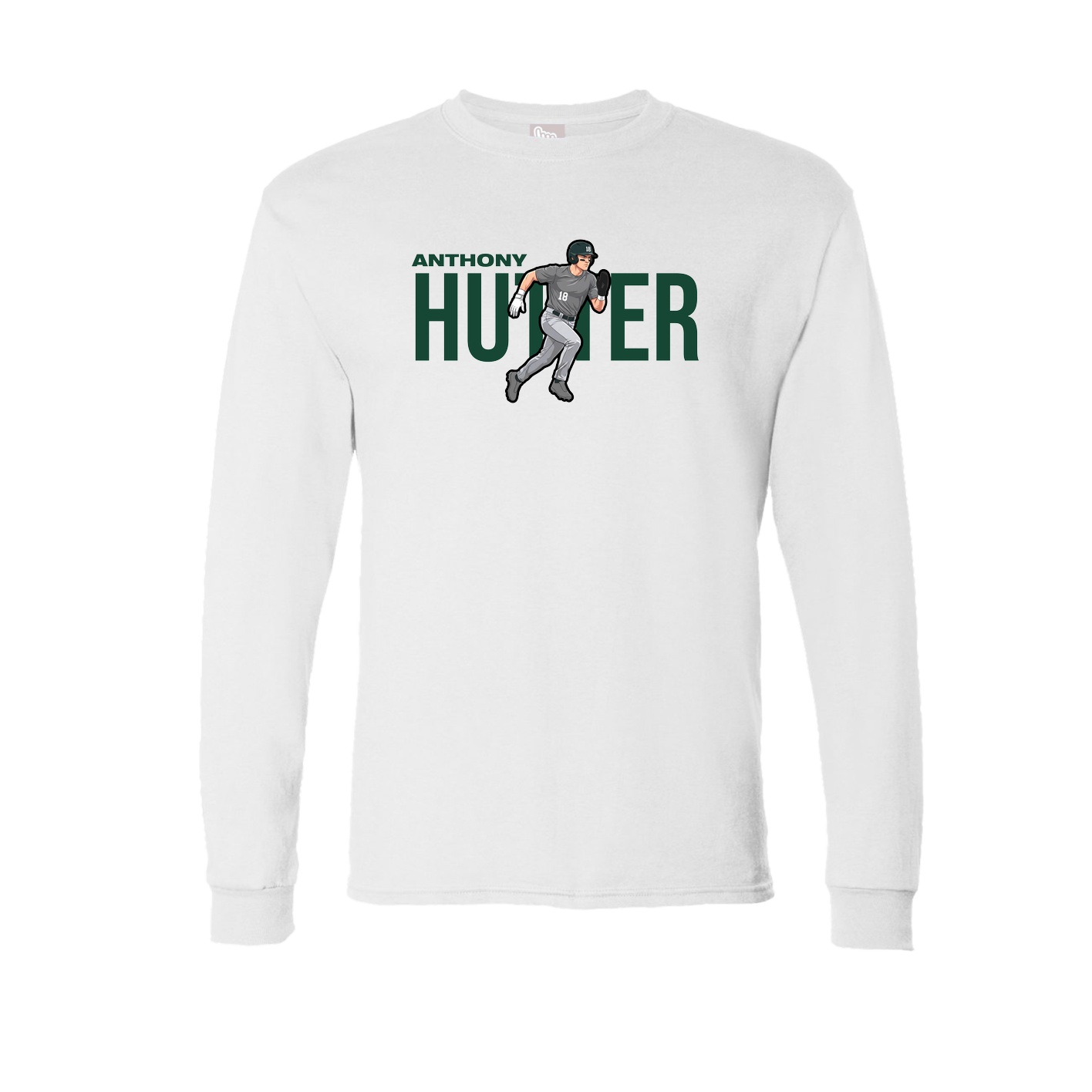 Long Sleeve Tee — Player Name in White