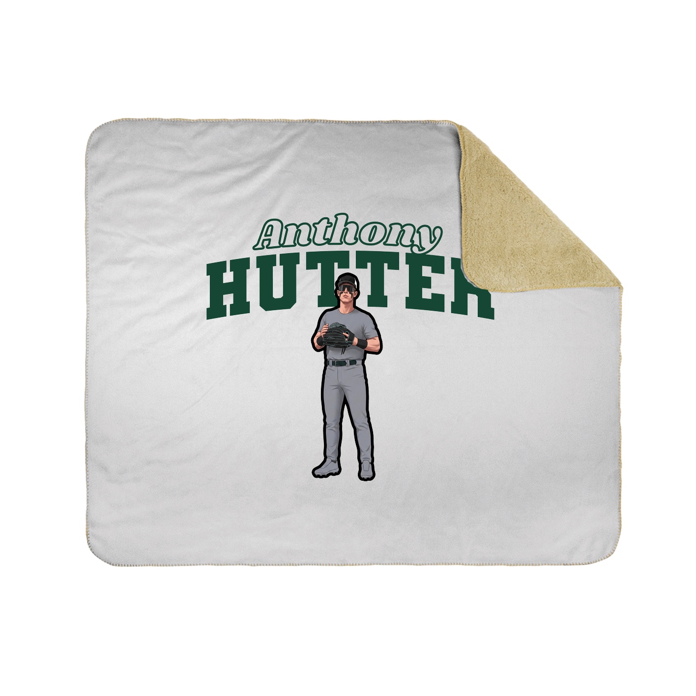 Throw Blanket — Name Arch in White