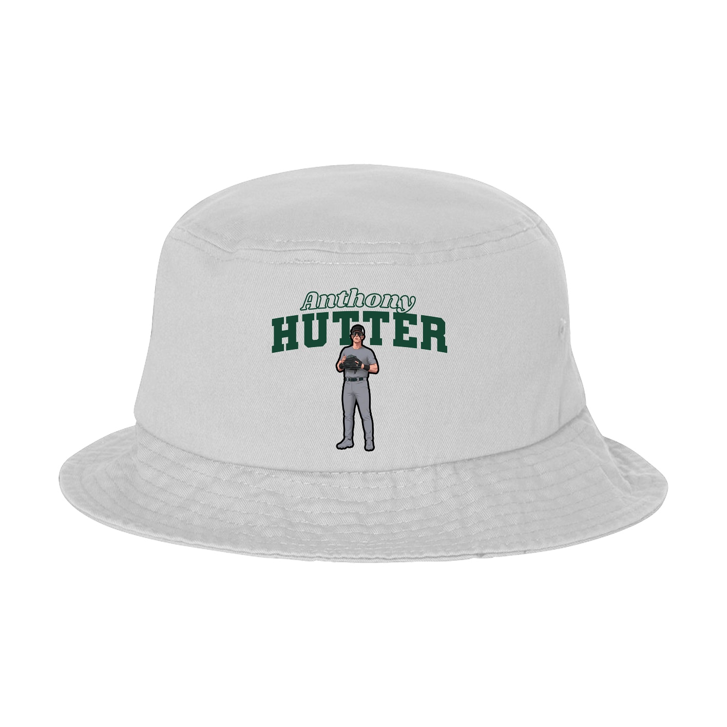 Bucket Cap — Name Arch in White