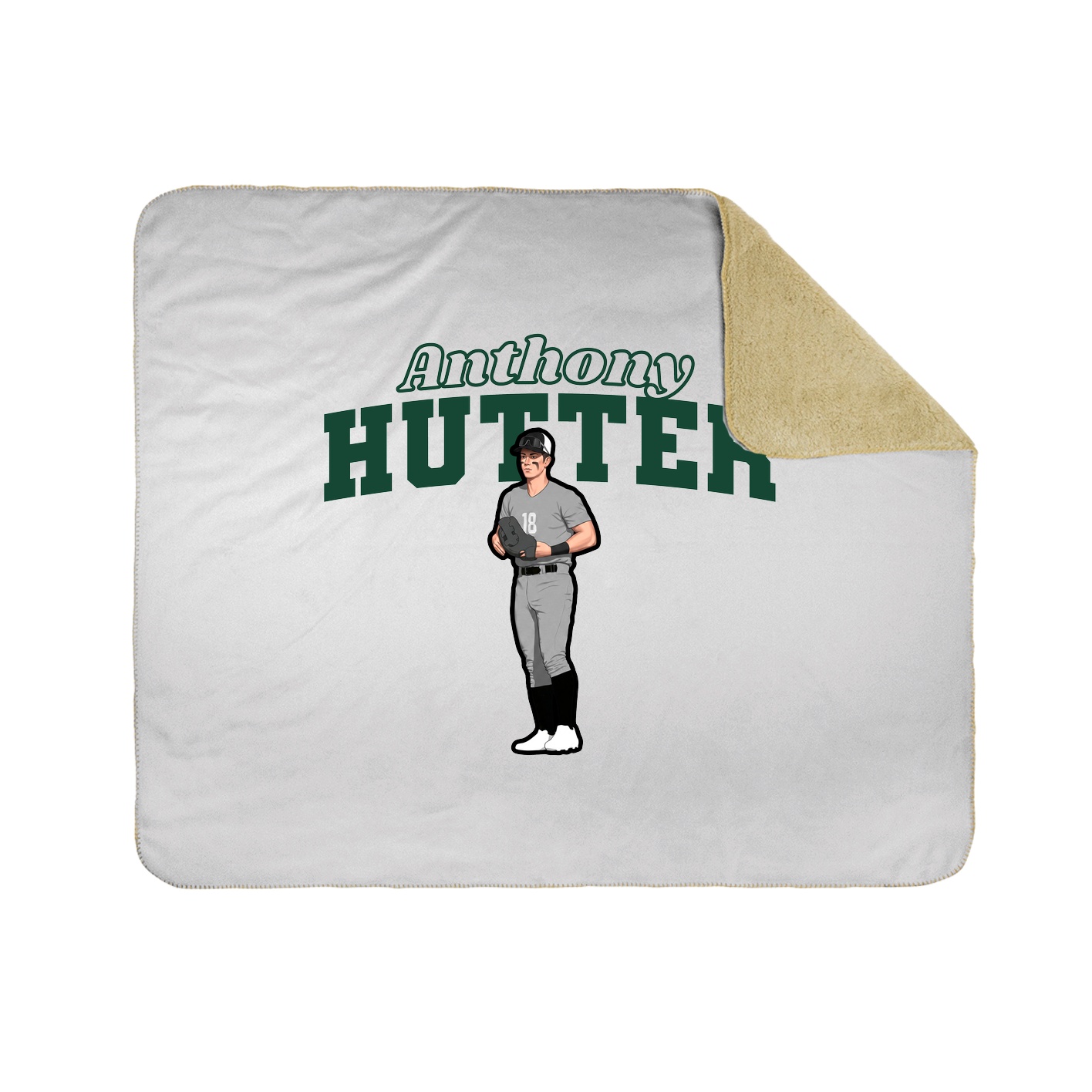 Throw Blanket — Name Arch in White