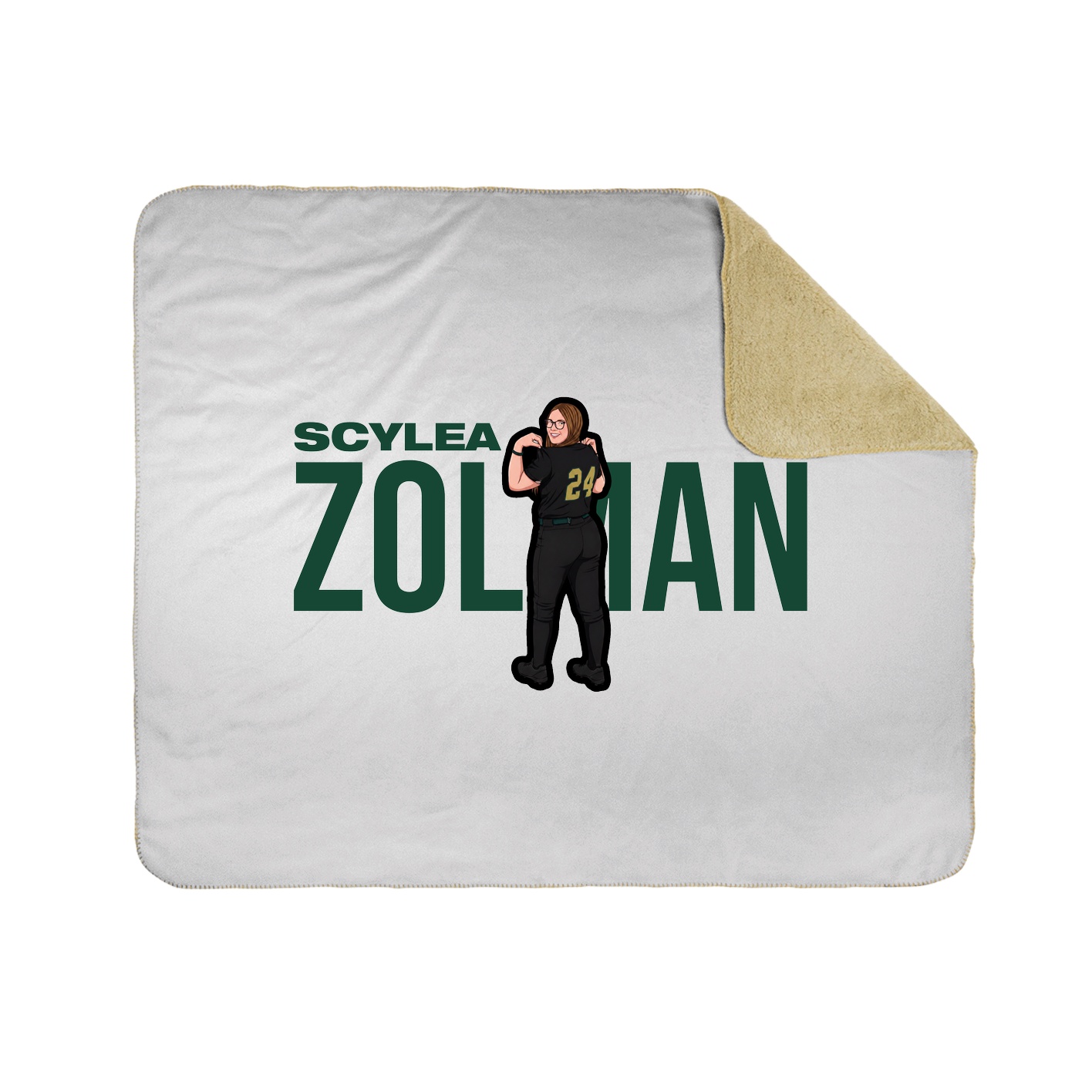 Throw Blanket — Player Name in White